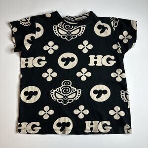 Hysteric Mini Baby Tee XSapan All Over Monogram Logo Kawaii Y2K Streetwear